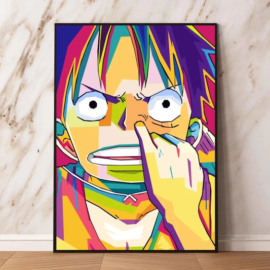 One Piece Pop Art-schilderij - Luffy met lange neus