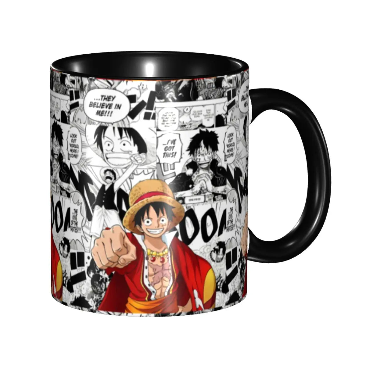 One Piece-mok - zwart-witte mangacollage