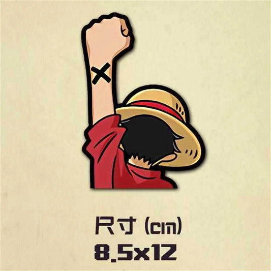 One Piece-sticker - Luffy's hand met strohoed (8.5x12cm)
