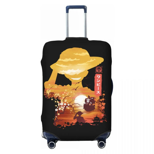 One Piece-koffersetui - Silhouet van Luffy bij zonsondergang