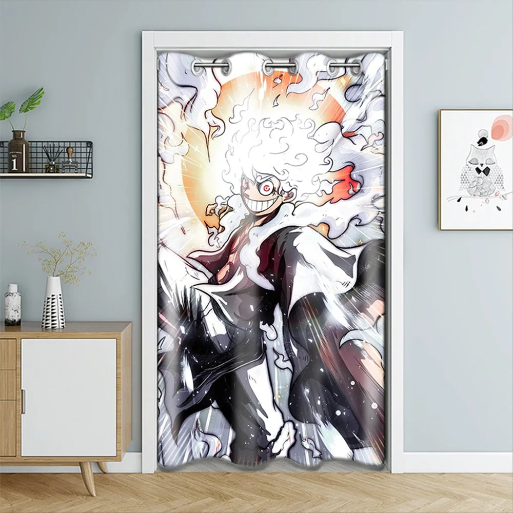 One Piece-deurgordijn - Luffy Gear 5 Nika (krachtige aura)