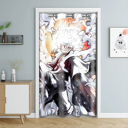 One Piece-deurgordijn - Luffy Gear 5 Nika (krachtige aura)