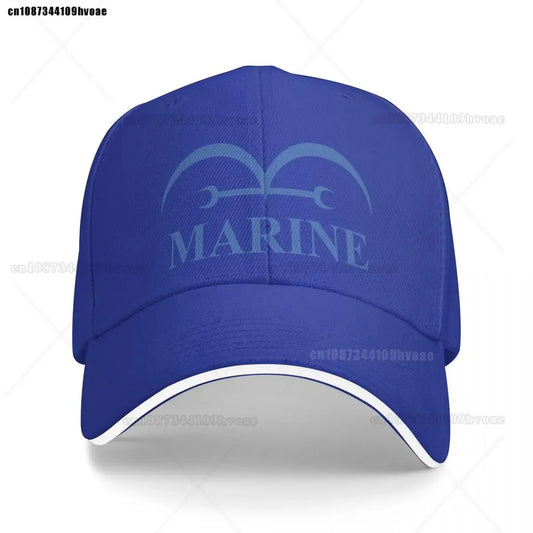 One Piece Marine-pet - Koninklijk blauw (geborduurd logo)