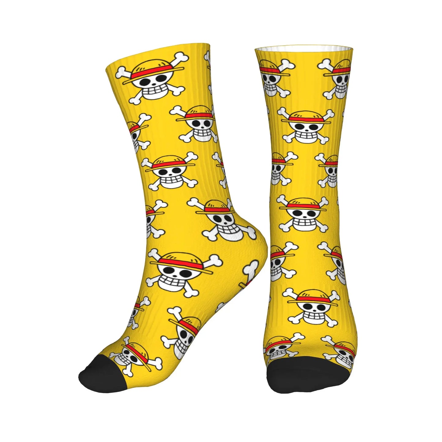 One Piece-sokken - Jolly Roger geel