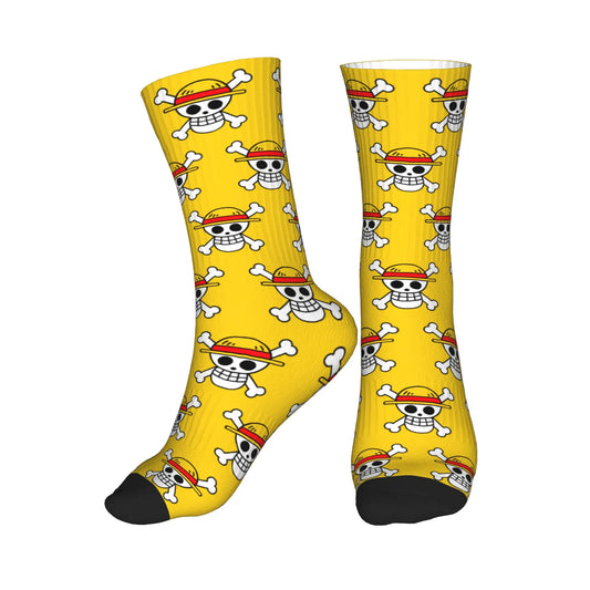 One Piece-sokken - Jolly Roger geel