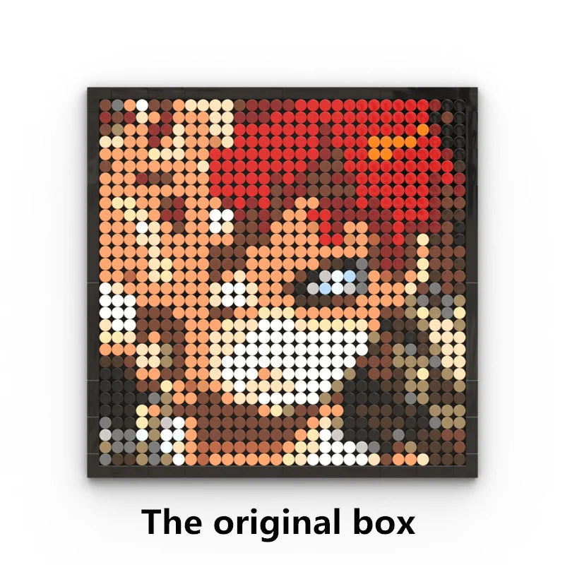 One Piece-pixelkunst-mozaïekschilderij - Portret van Roronoa Zoro (steentjes)