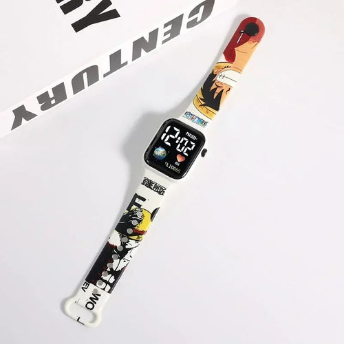 One Piece-horloge – Zwart Manga-personagedesign