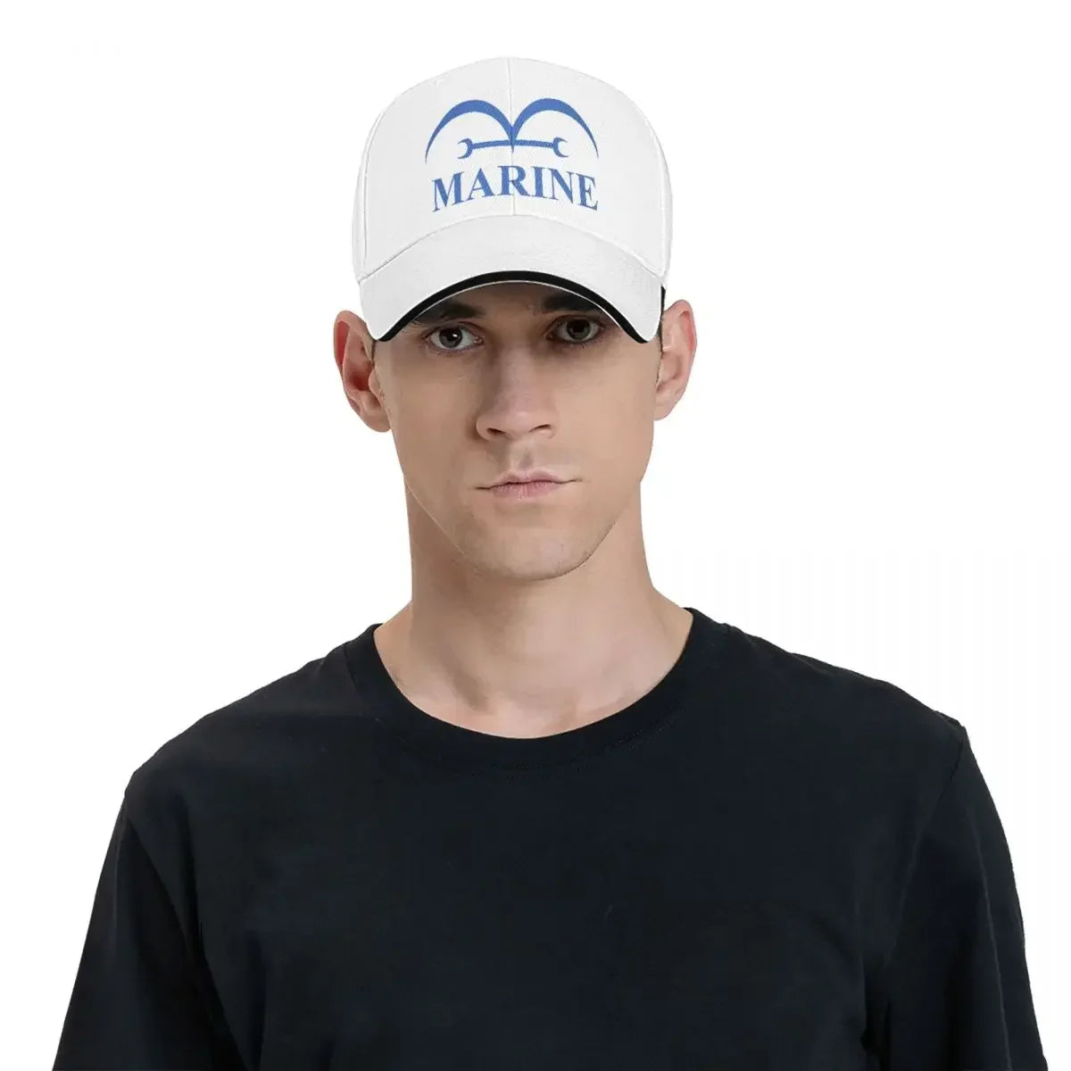 One Piece-marinepet - zuiver wit (geborduurd logo)