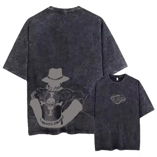 Vintage One Piece-T-shirt – Silhouetportret van Ace (dark aesthetic)