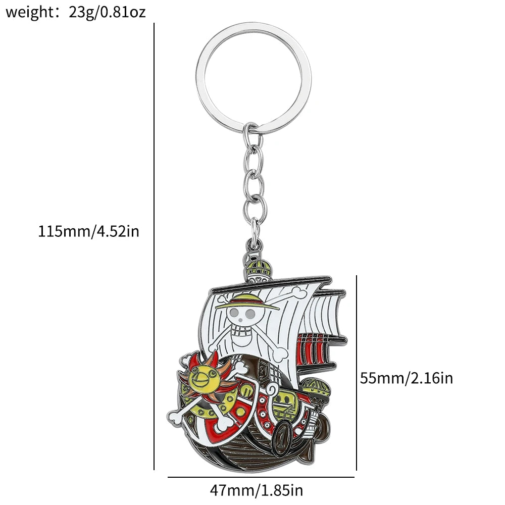 One Piece-sleutelhanger - Vogue Merry & bemanning (metaal)