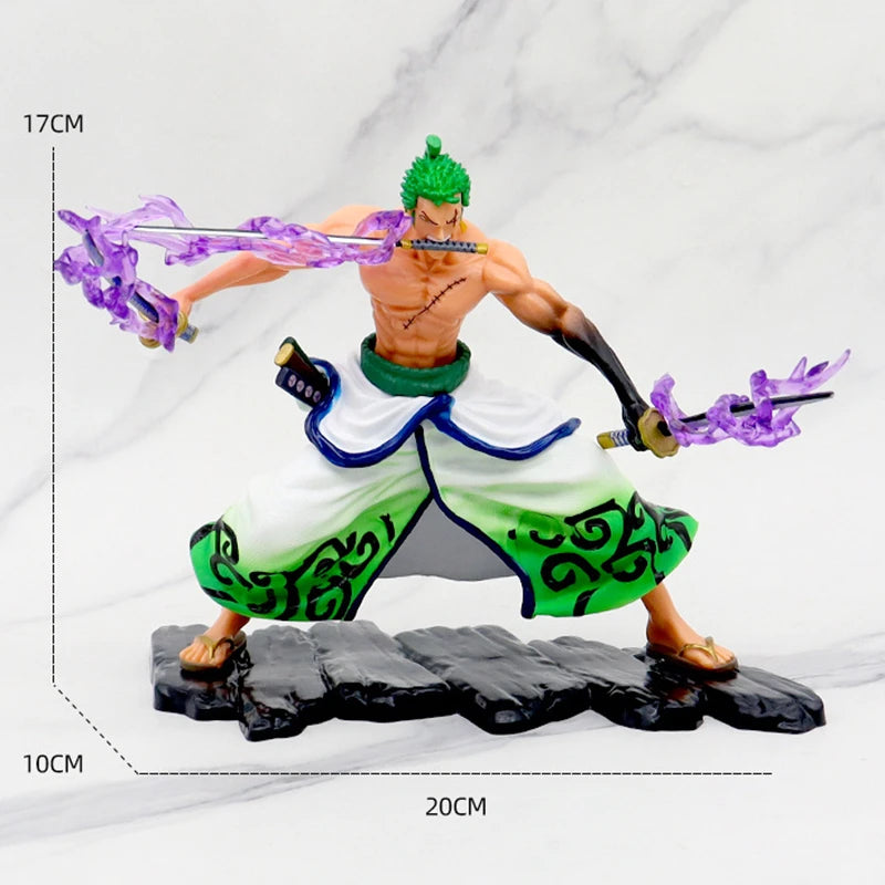 One Piece-figuurtje - Roronoa Zoro's Driezwaardtechniek (groene aura)