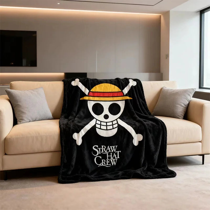 One Piece-deken - Jolly Roger-logo van de Strohoeden (100x150cm)