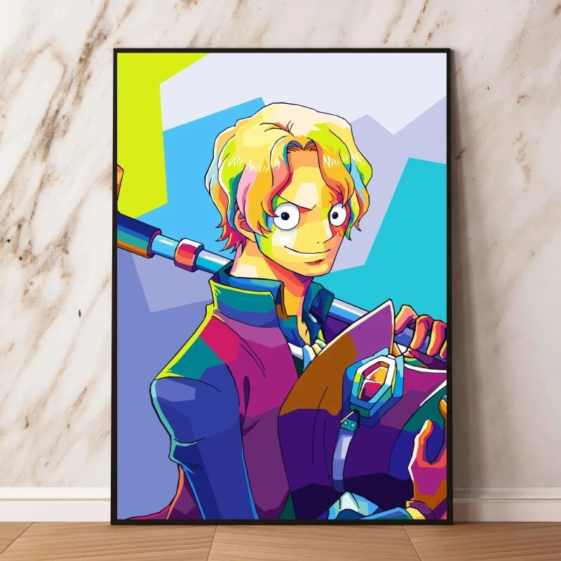One Piece Pop Art-schilderij - Vinsmoke Sanji (WPAP-stijl)