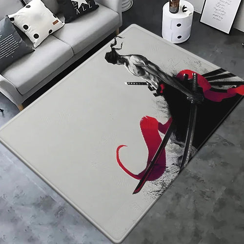 One Piece-tapijt – silhouet van Nico Robin (artistiek zwart ontwerp)