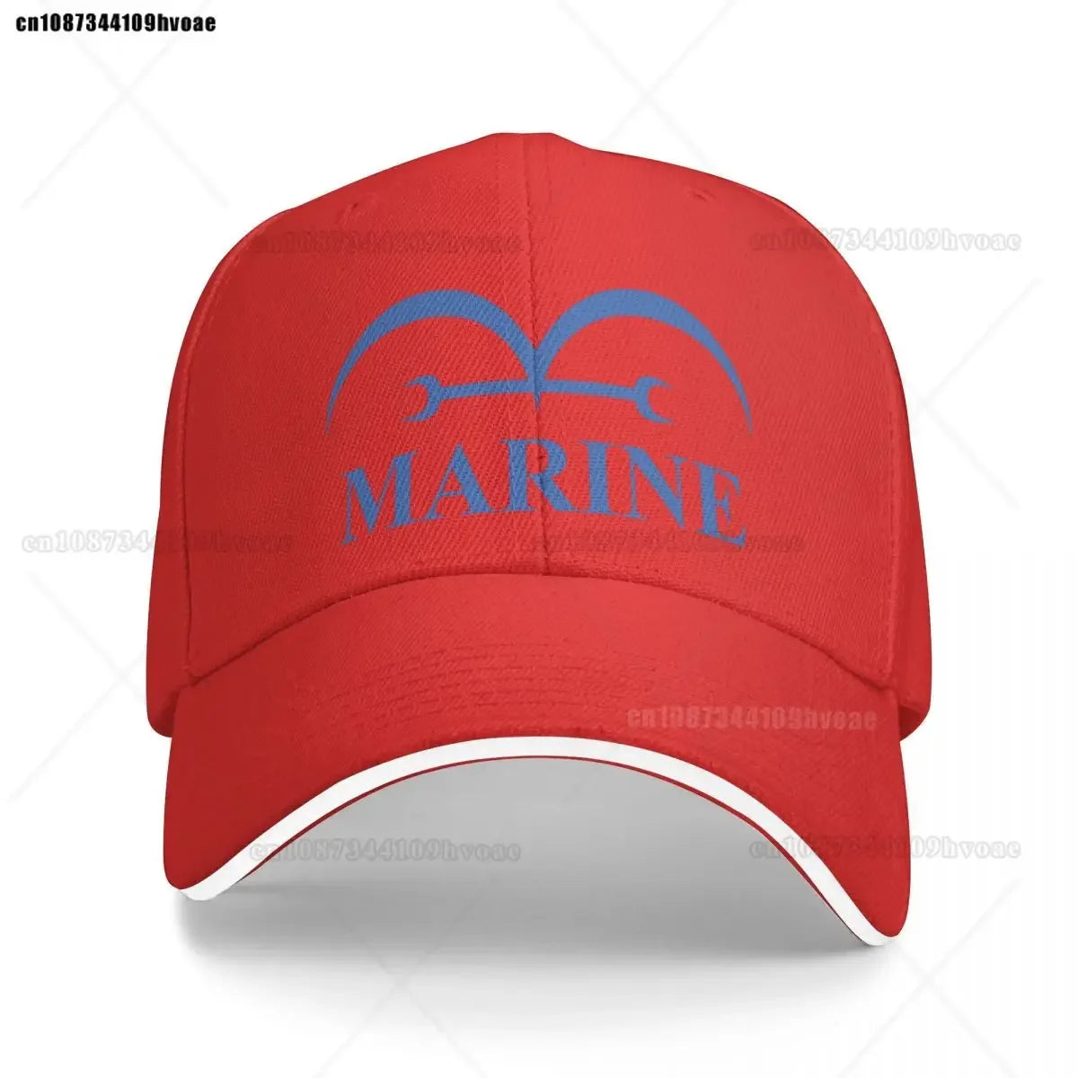 One Piece Marine-pet - Helderrood (geborduurd logo)