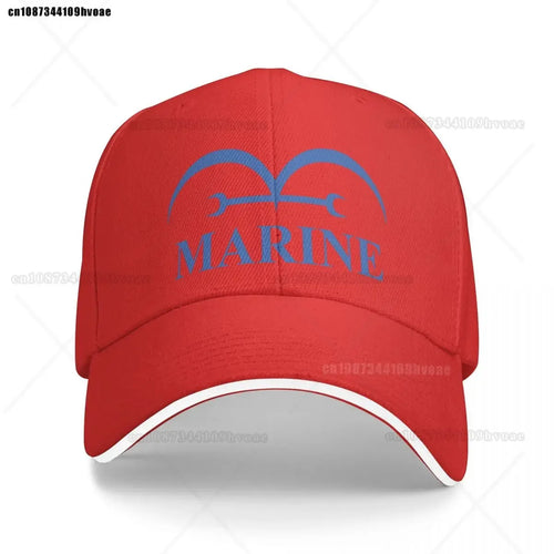 One Piece Marine-pet - Helderrood (geborduurd logo)