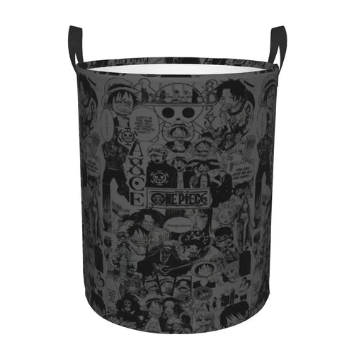 One Piece-wasmand - All-overmotief met chibi-personages (grijs)