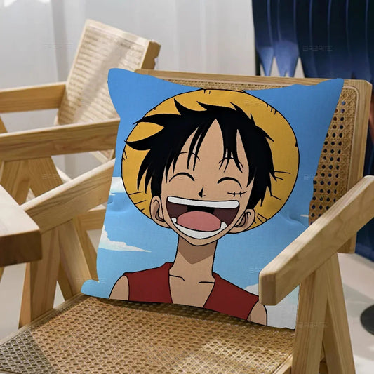One Piece-kussensloop – Lachend Portret van Monkey D. Luffy
