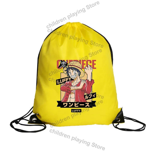 One Piece-gymtas met trekkoord – Gele Wanted-poster van Monkey D. Luffy