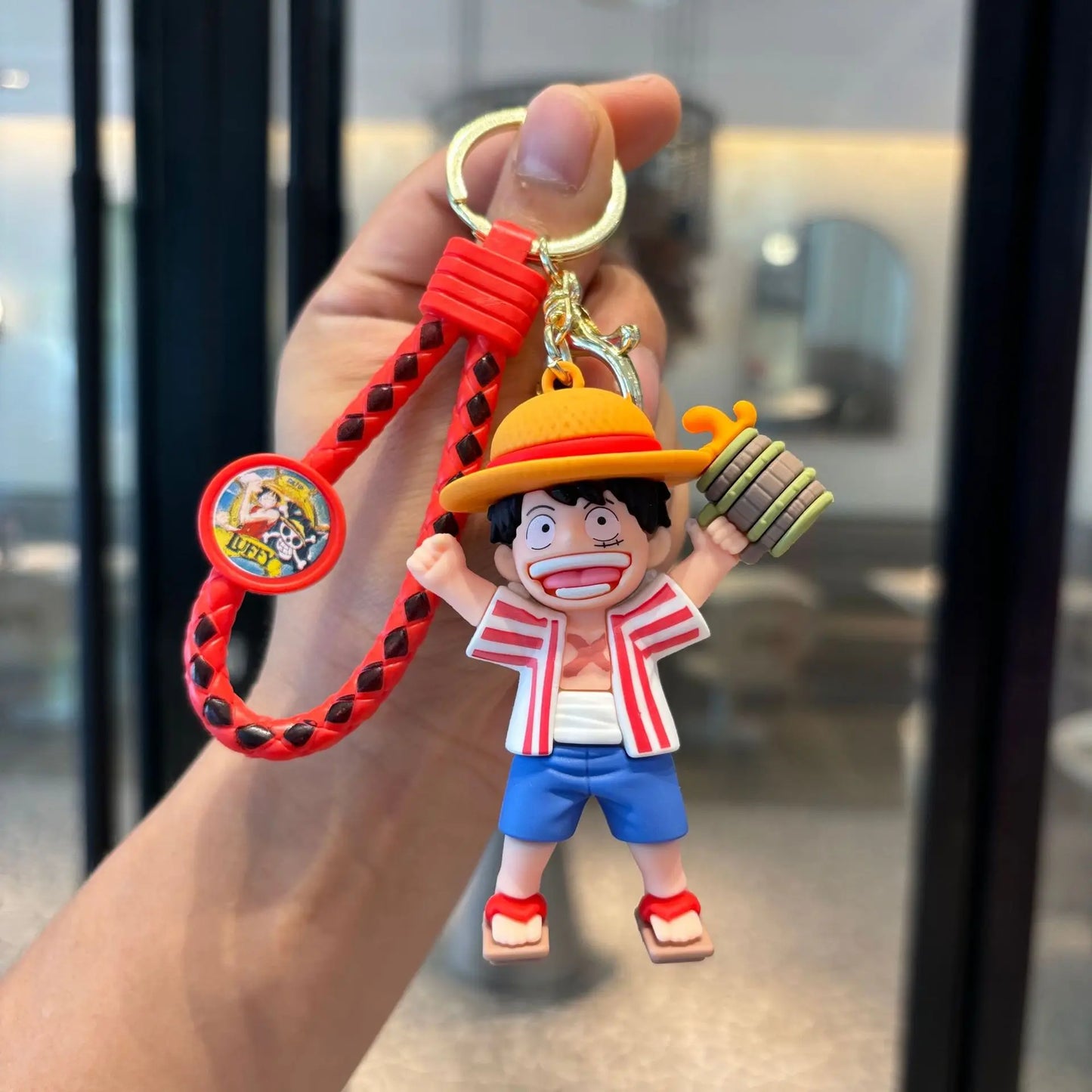 One Piece-sleutelhangerfiguur – Luffy met strohoed in 3D