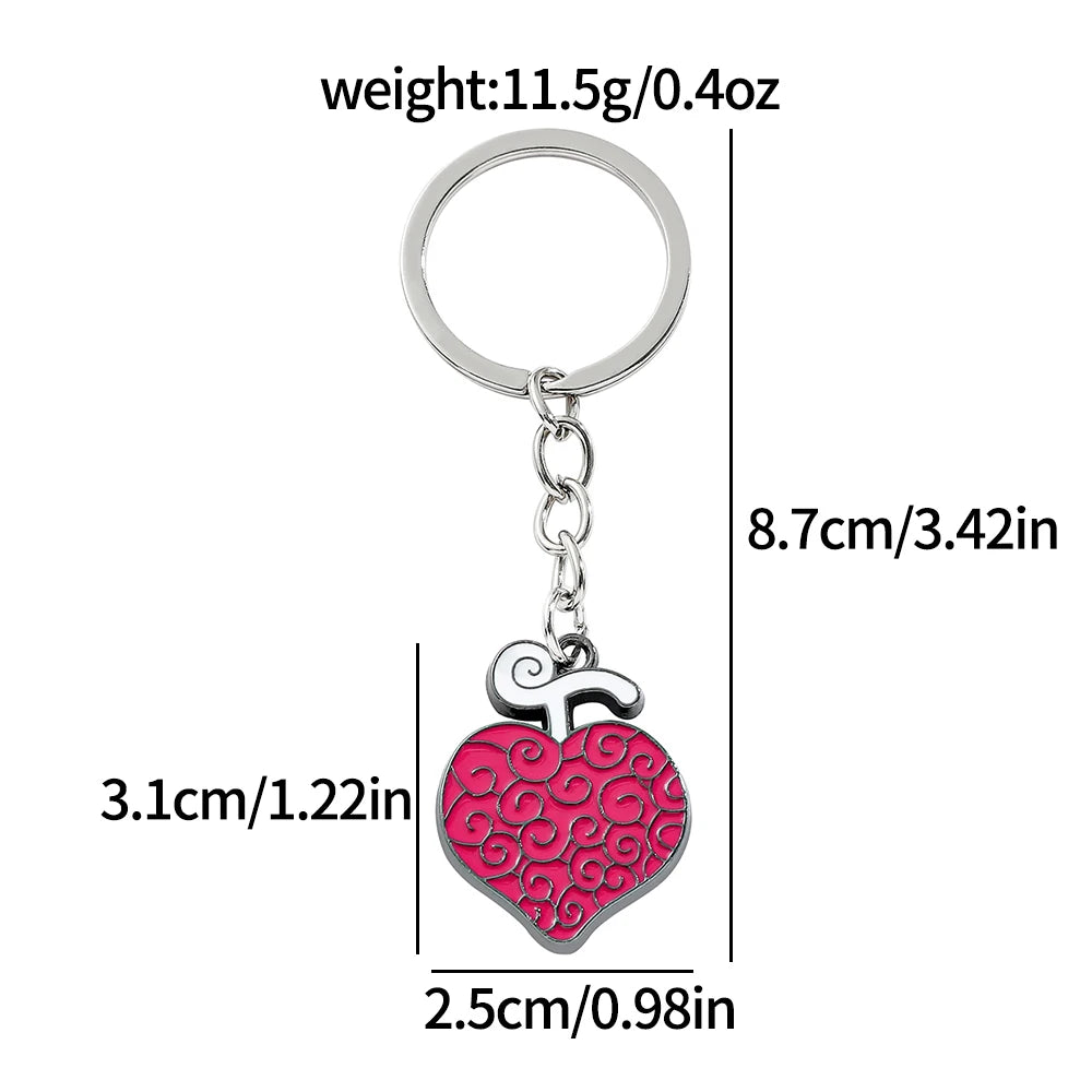 One Piece-sleutelhanger – Roze hartvormige ketting van Trafalgar Law