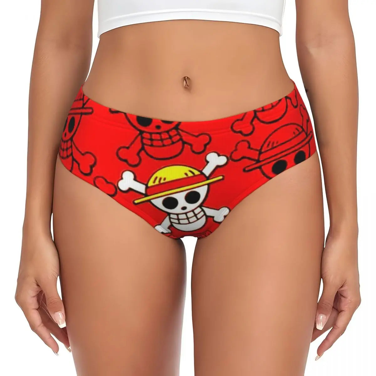 Onderbroek One Piece - Jolly Roger-motief Monkey D. Luffy (Rood)