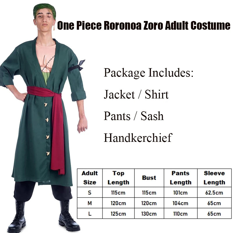 One Piece-kostuum - Volwassenenoutfit Roronoa Zoro (Wano Kuni-stijl)