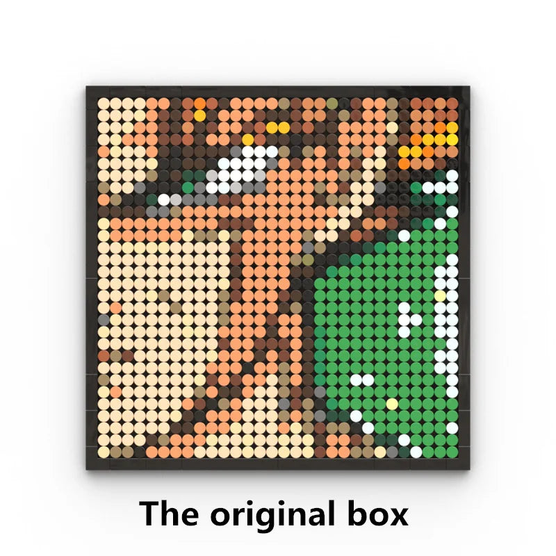 One Piece-pixelkunst-mozaïekschilderij - Portret van Roronoa Zoro (steentjes)