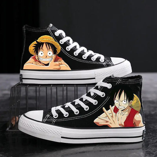 One Piece-sneakers - Luffy actie zwart
