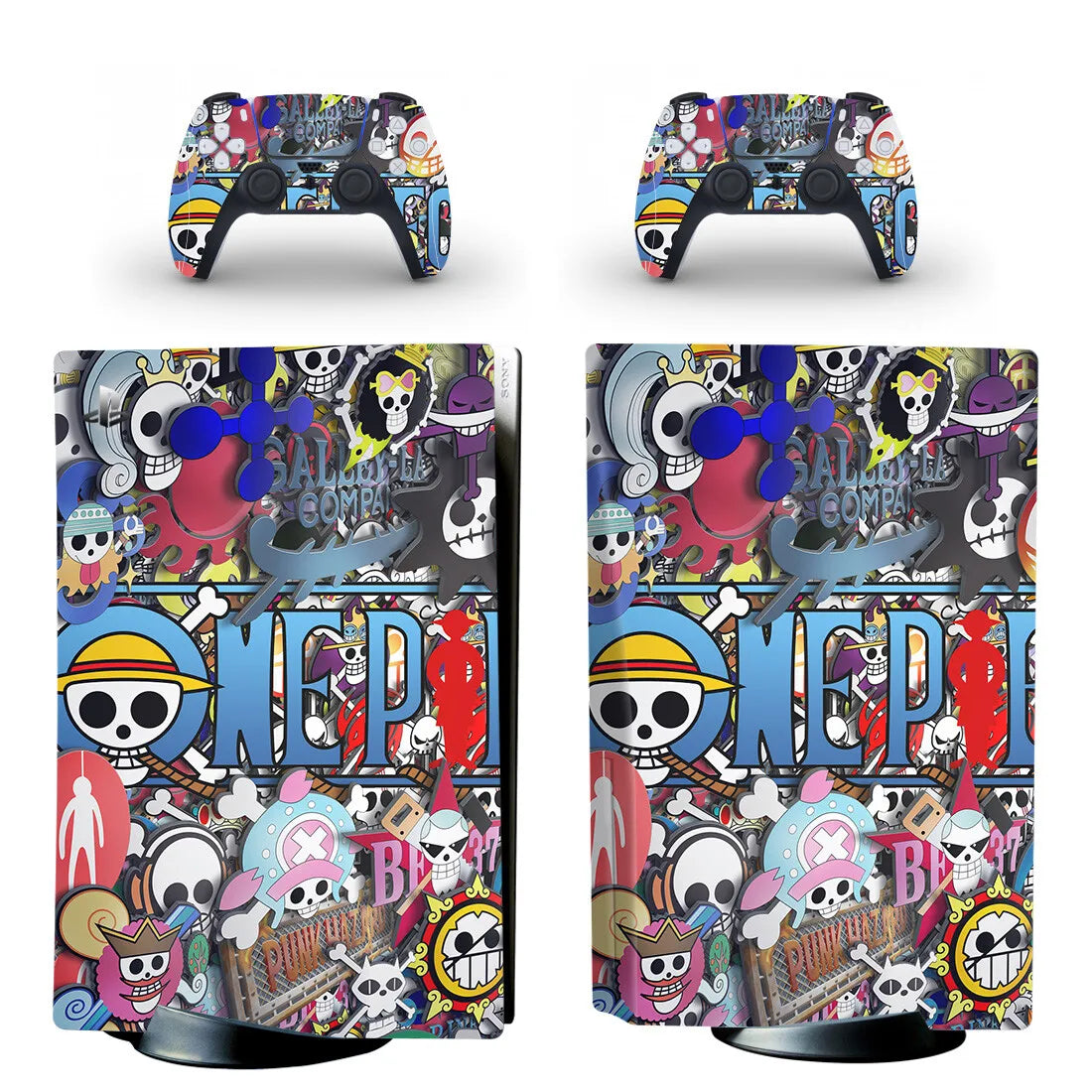One Piece-PS5-stickers - Complete Mugiwara-bemanning