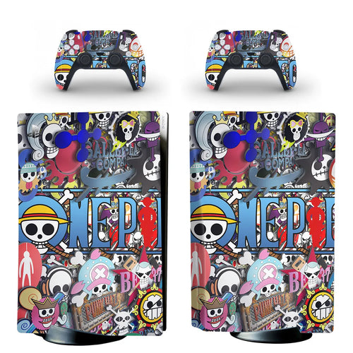 One Piece-PS5-stickers - Complete Mugiwara-bemanning