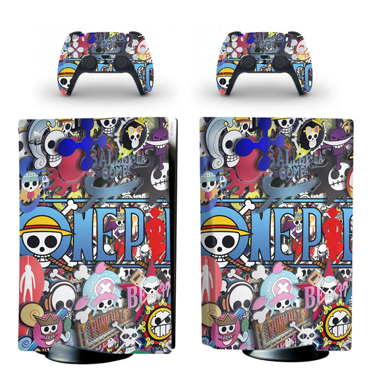 One Piece-PS5-stickers - Complete Mugiwara-bemanning