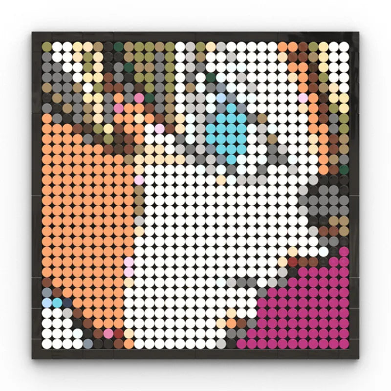 One Piece-pixelkunst-mozaïekschilderij - Portret van Roronoa Zoro (steentjes)