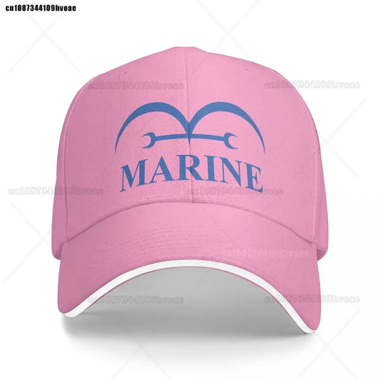 One Piece Marine-pet - Pastelroze (geborduurd logo)