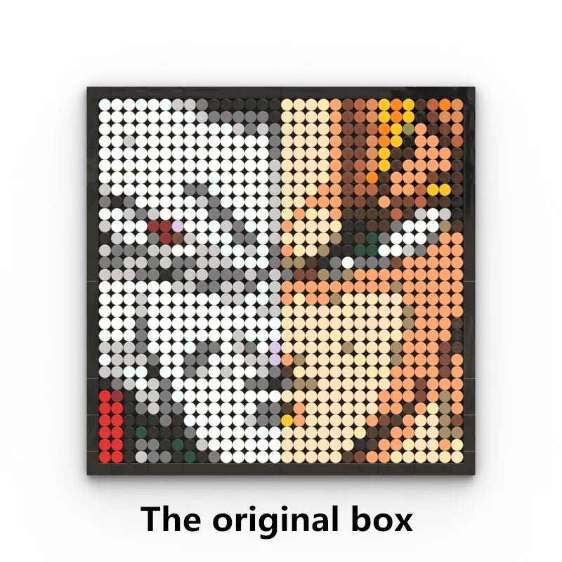 One Piece-pixelkunst-mozaïekschilderij - Portret van Roronoa Zoro (steentjes)