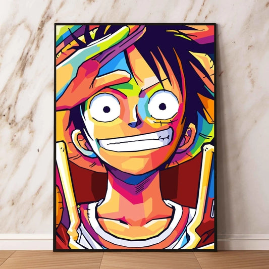 One Piece Pop Art-schilderij - Lachende Monkey D. Luffy