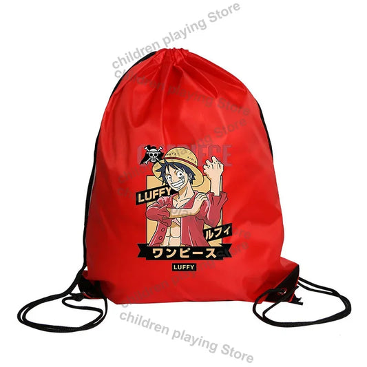 One Piece-gymtas met trekkoord – Klassieke rode Wanted-poster van Monkey D. Luffy