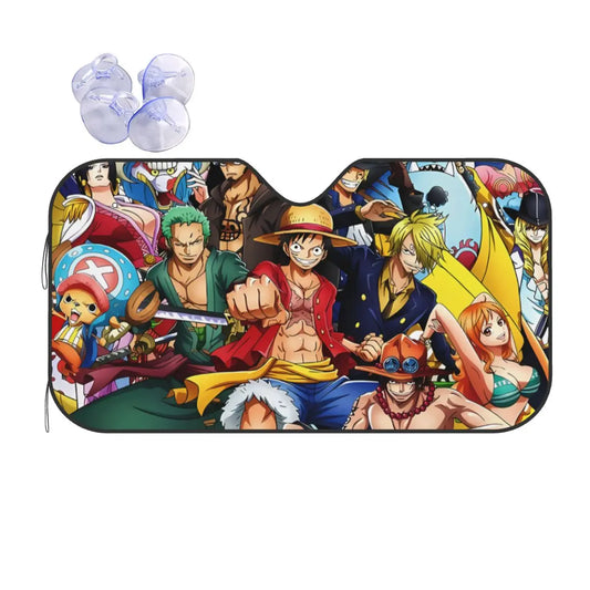 One Piece-zonwering voor de auto - Portret van Roronoa Zoro (zijruit)