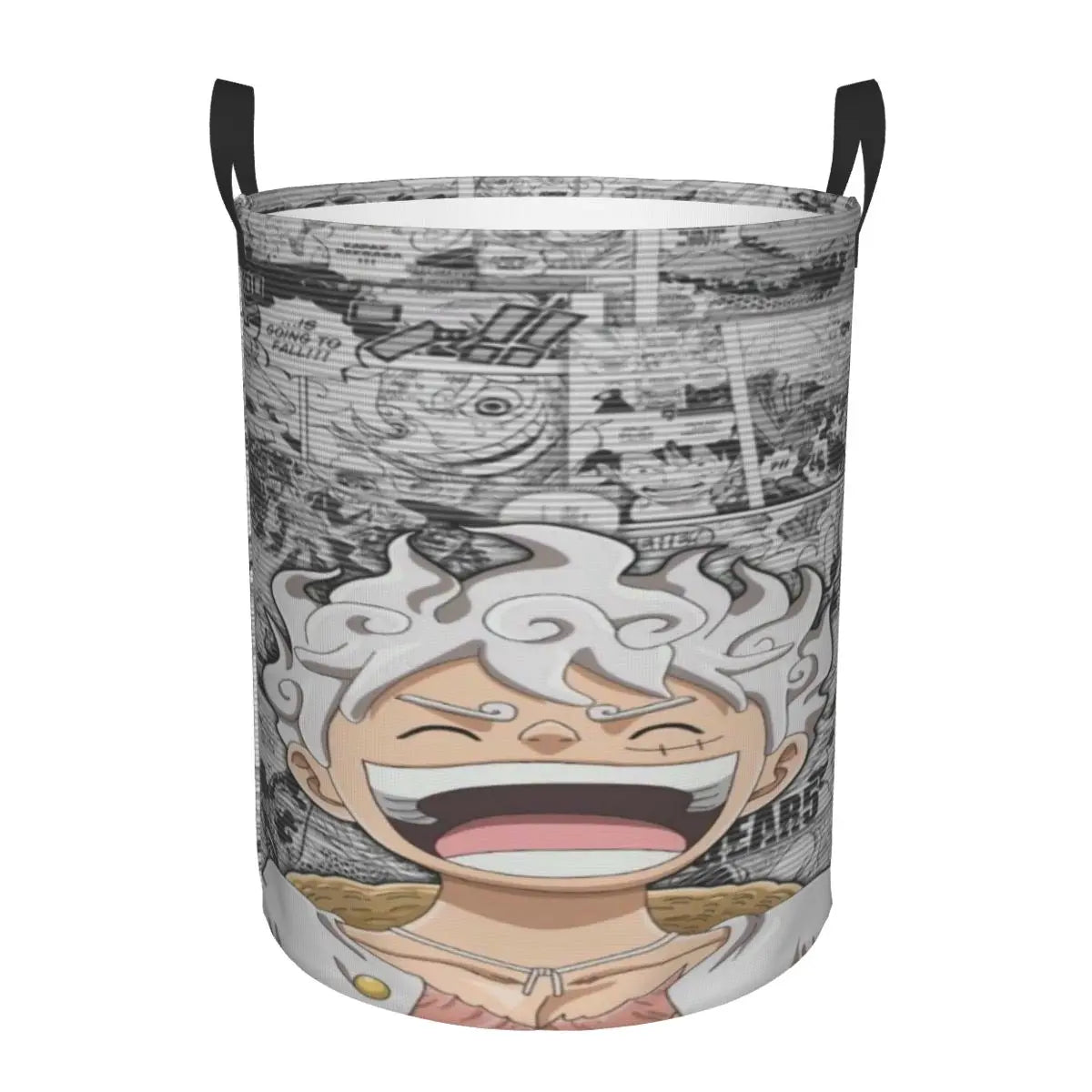 One Piece-wasmand - Portret van lachende Luffy Gear 5 (grijs)