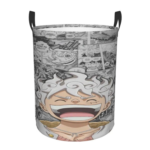 One Piece-wasmand - Portret van lachende Luffy Gear 5 (grijs)