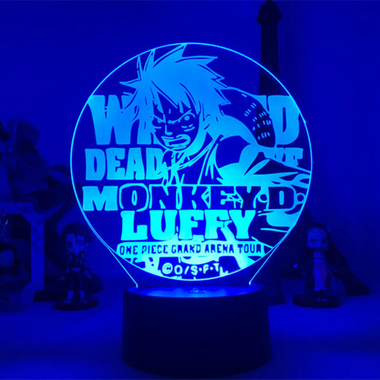One Piece LED-nachtlamp - Dead or Alive Monkey D. Luffy (Blauw)