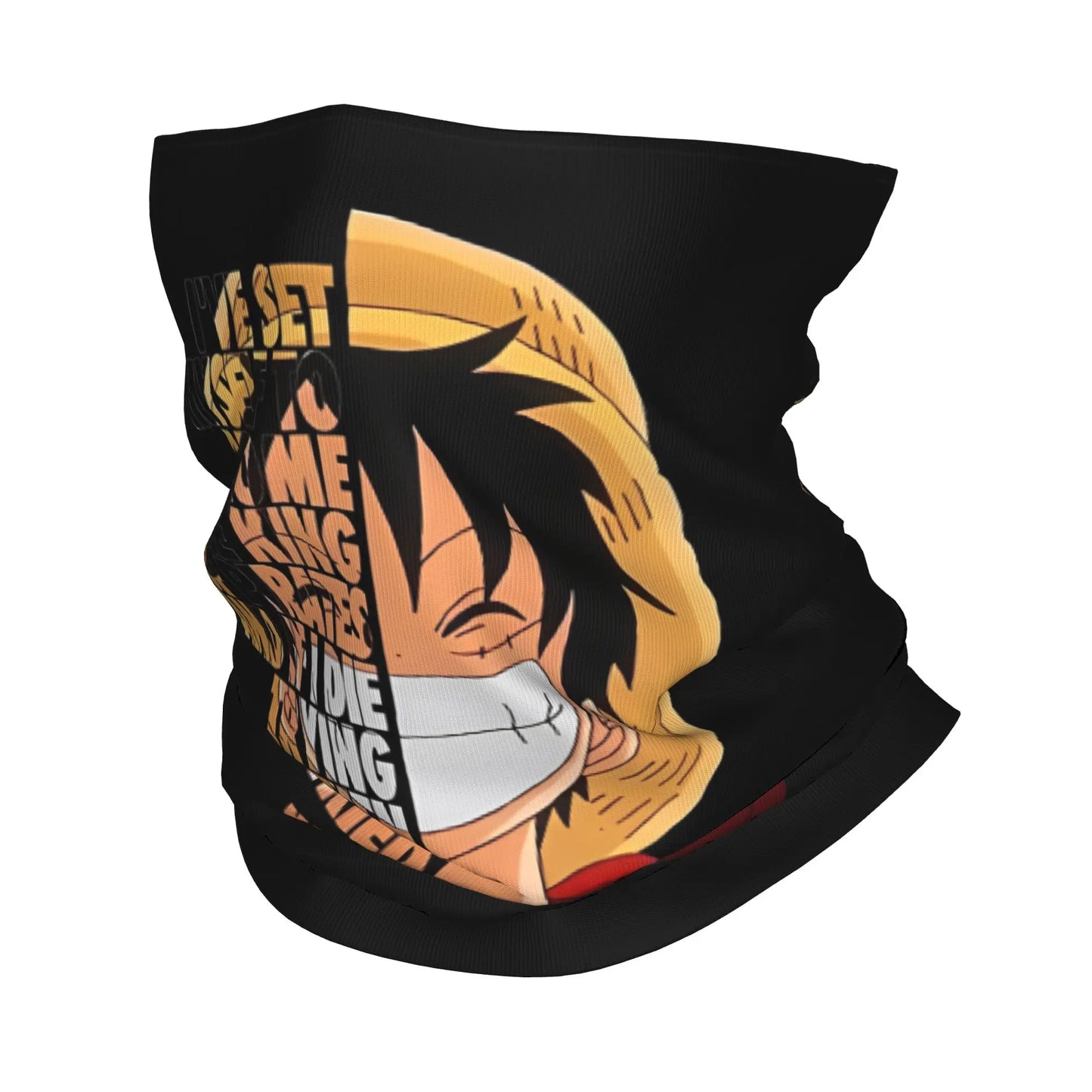 One Piece-colsjaal - portret van Luffy serieus