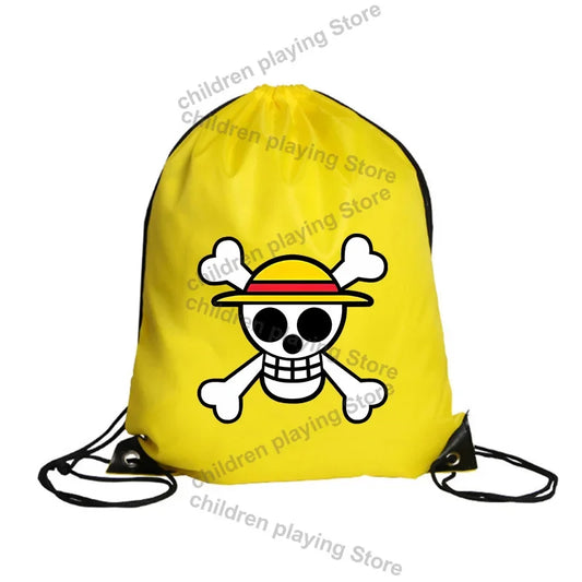 One Piece-gymtas met trekkoord – Geel embleem van de Strohoedpiraten