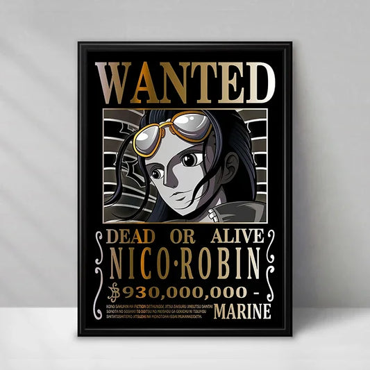 One Piece Wanted-poster - Nico Robin (vintage stijl)