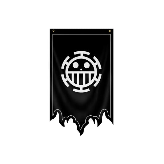 One Piece-vlag - Jolly Roger van Trafalgar Law (Heart Pirates)