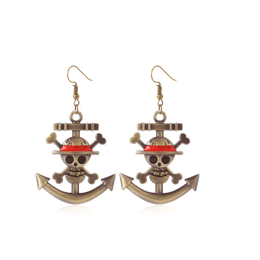 One Piece-oorbellen - marineanker en Sunny-leeuw