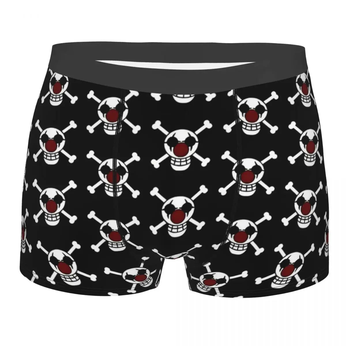 One Piece-boxershort - Herhaald Jolly Roger-patroon (Zwart)