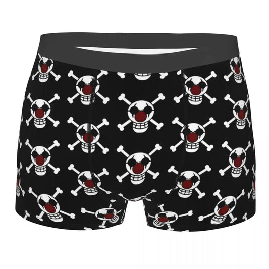 One Piece-boxershort - Herhaald Jolly Roger-patroon (Zwart)