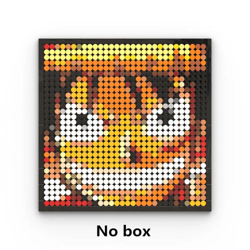 One Piece-pixelkunstbord - Portret van Monkey D. Luffy (bouwstenen)