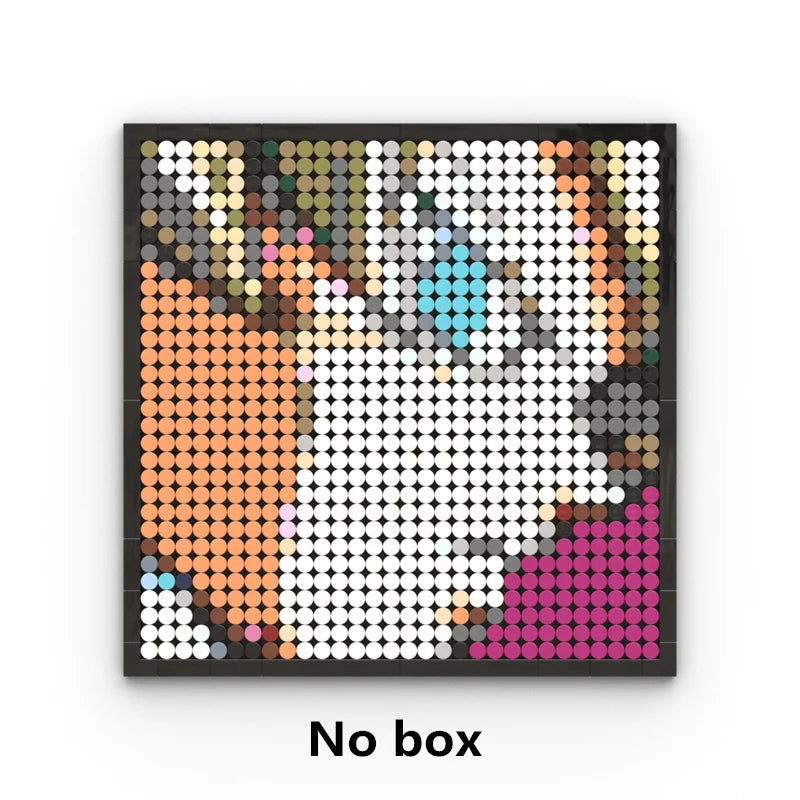 One Piece-pixelkunst-mozaïekschilderij - Portret van Roronoa Zoro (steentjes)